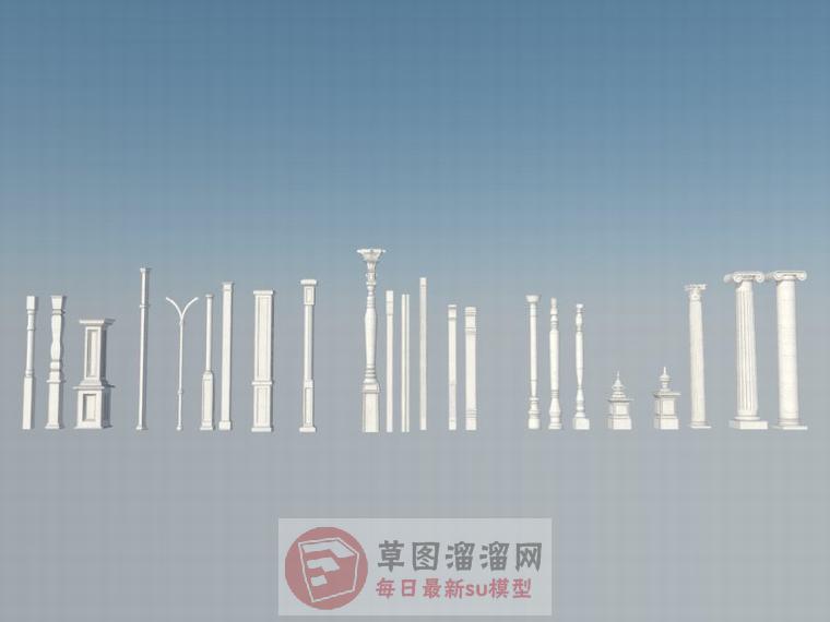 罗马柱装饰柱SU模型