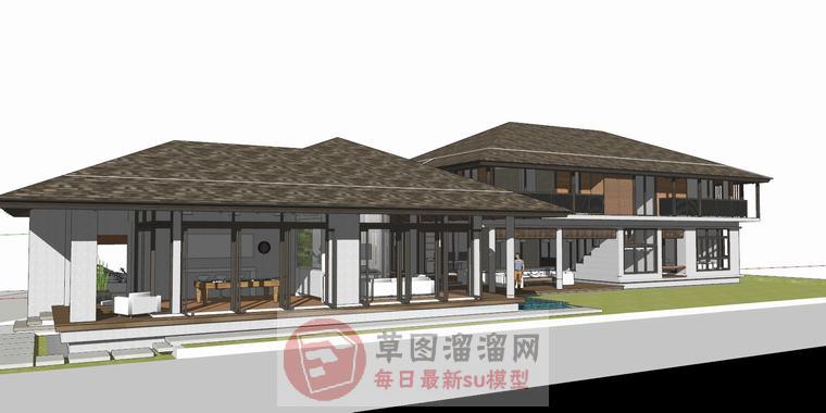 休闲度假屋别墅SU模型