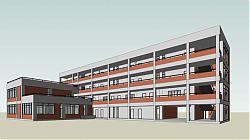学校建筑小学SU模型