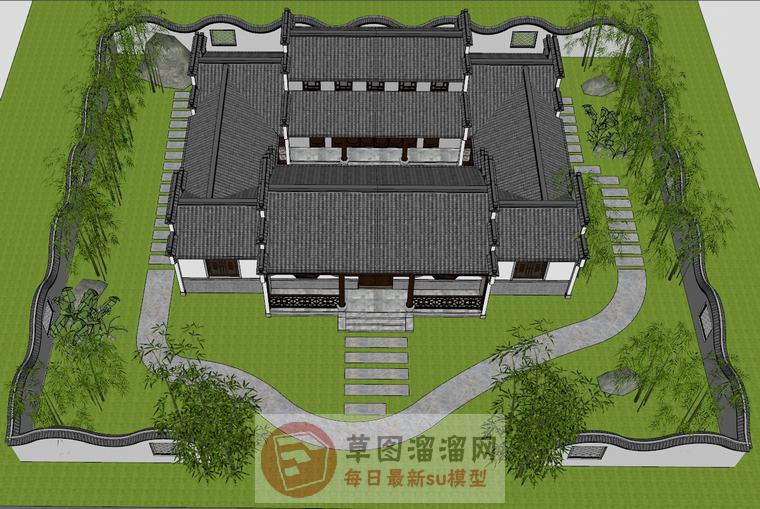 四合院建筑SU模型