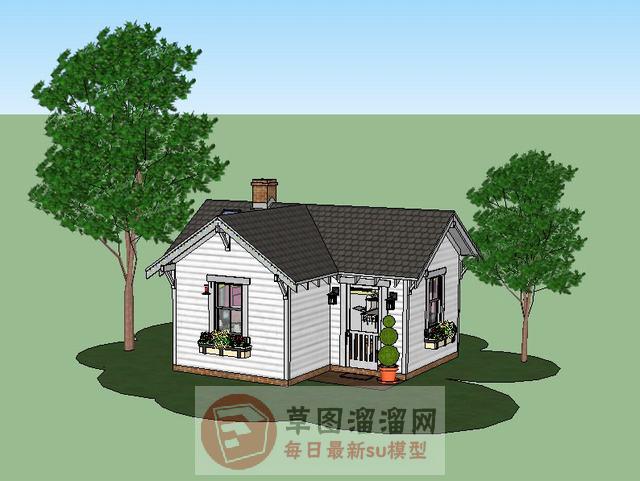 美式小屋住宅SU模型