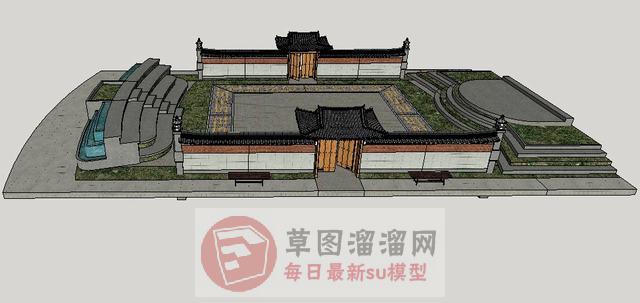 古建戏台舞台SU模型