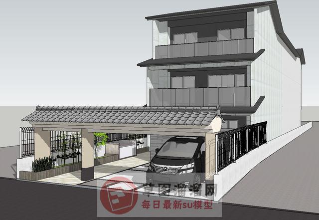 日式别墅住宅SU模型