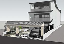 日式别墅住宅SU模型
