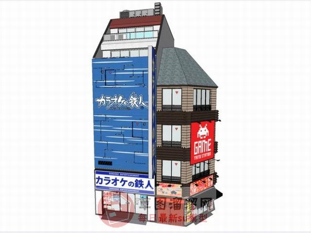 日本住宿酒店SU模型