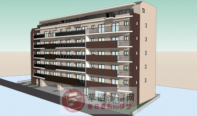 宿舍楼建筑SU模型