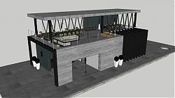 咖啡店建筑SU模型