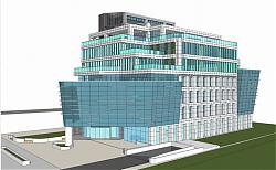 玻璃幕墙建筑楼SU模型