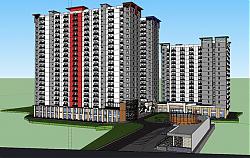 小区高层建筑SU模型