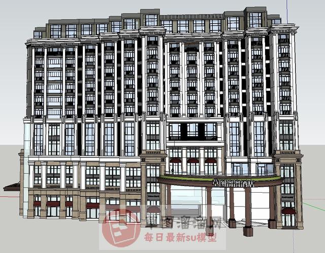 酒店建筑SU模型