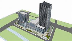 高层建筑综合体SU模型
