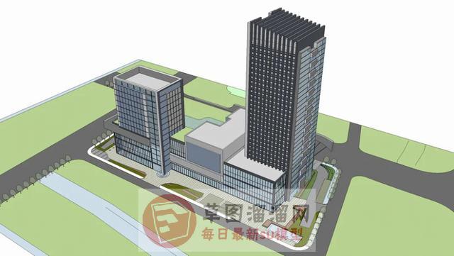 高层建筑综合体SU模型