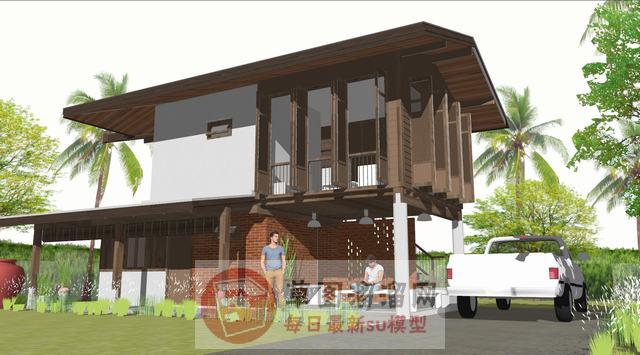 木屋别墅住宅SU模型