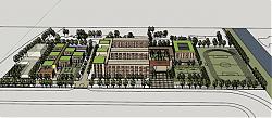 学校校园规划SU模型