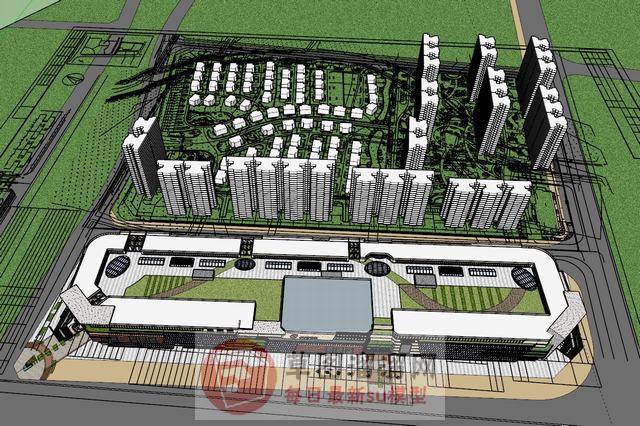 商业综合体建筑SU模型