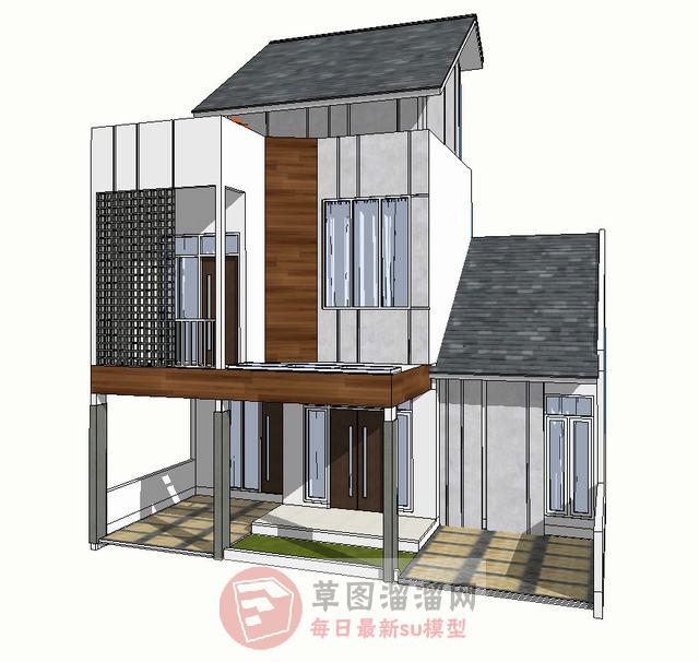 美式住宅屋SU模型