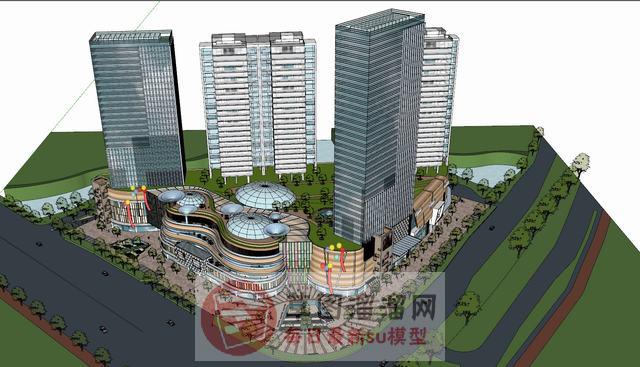 风情商业港综合SU模型