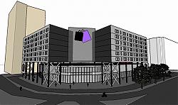 购物中心转角建筑SU模型