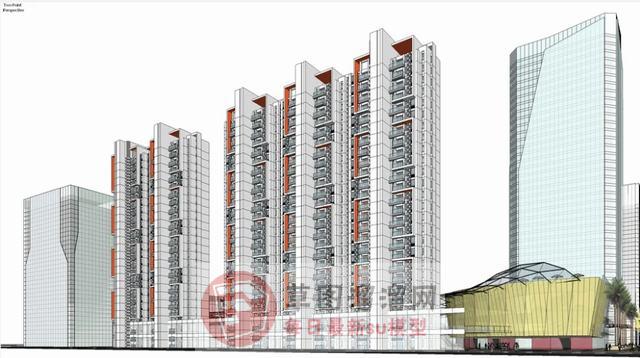 商业综合体建筑SU模型