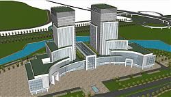 高层建筑商业体SU模型