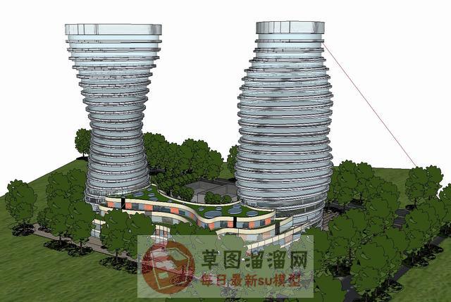 创意高层建筑SU模型