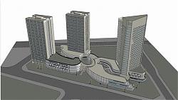 高层建筑综合体SU模型
