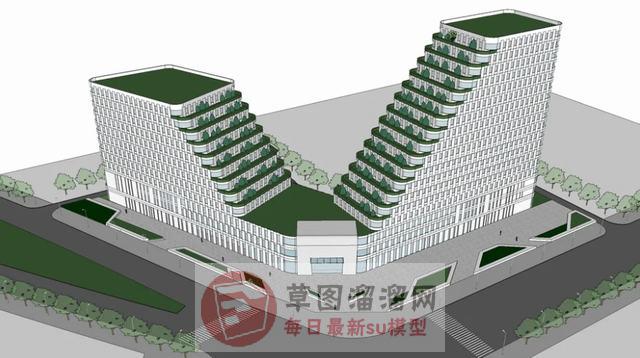 高层建筑梯形SU模型
