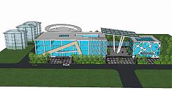 玻璃办公区域建筑SU模型