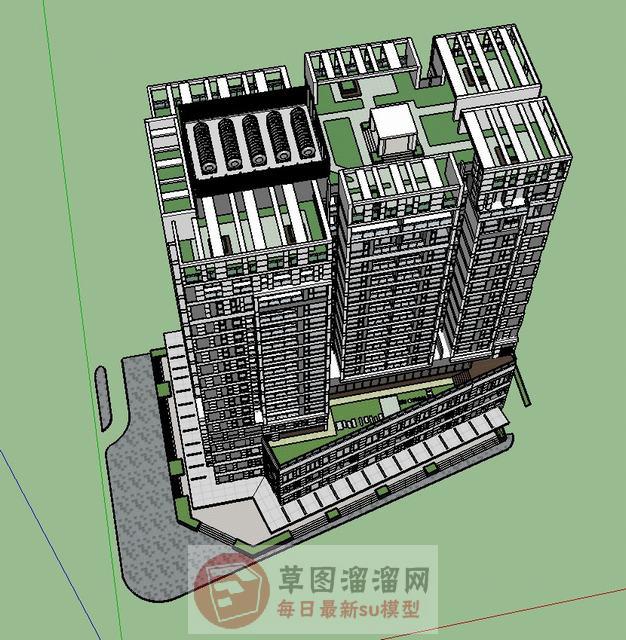 高层建筑住宅SU模型