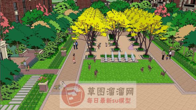 欧式小区建筑SU模型