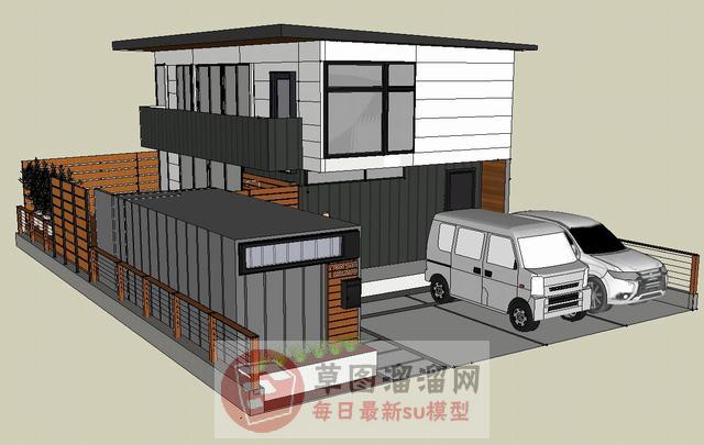 日式住宅建筑SU模型