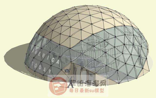 玻璃球形建筑SU模型