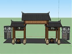 少数民族门楼牌坊SU模型