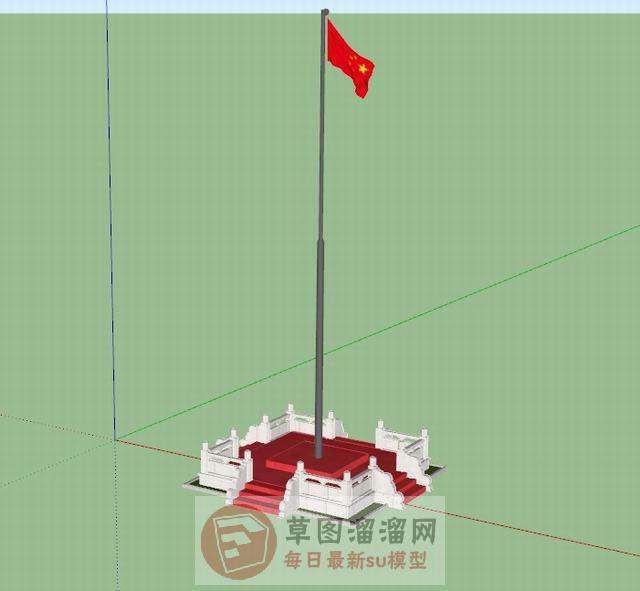 升旗台SU模型