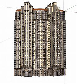 欧式高层建筑SU模型