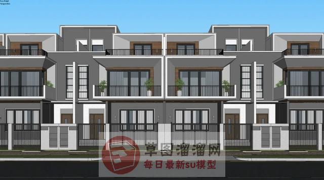 联排住宅别墅SU模型