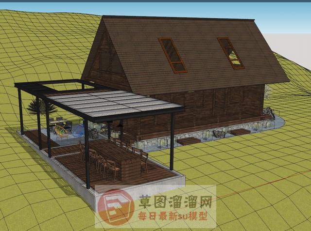 休闲度假木屋SU模型