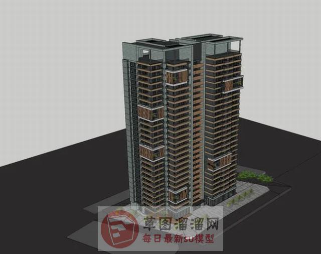 高层建筑住宅SU模型
