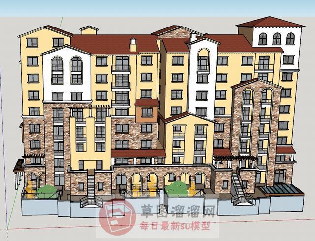 欧式小区建筑SU模型