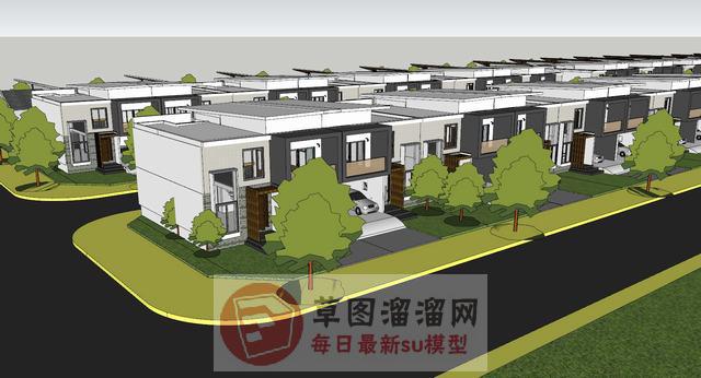 联排别墅住宅SU模型