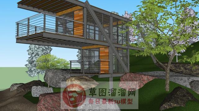 集装箱休闲度假屋SU模型