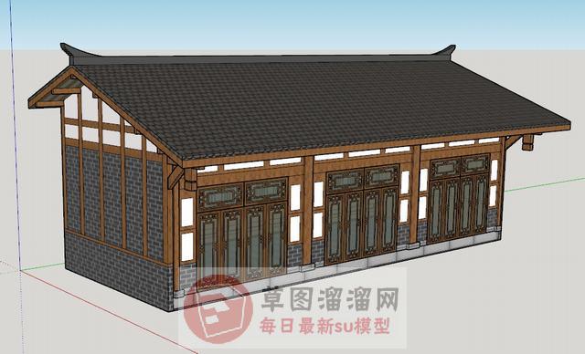 中式平房建筑SU模型