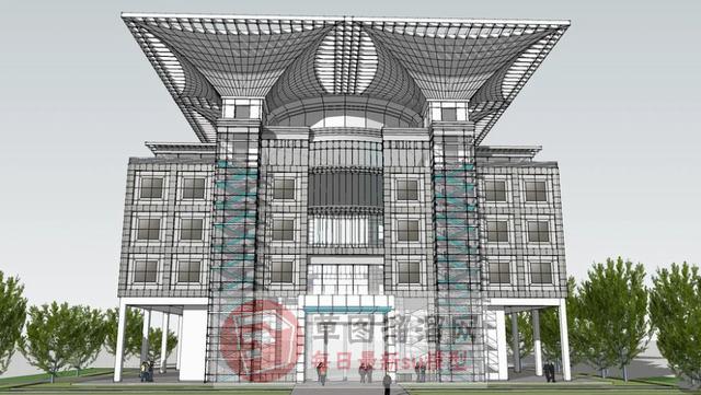 创意酒店建筑SU模型
