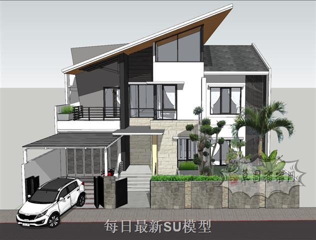 私人别墅建筑SU模型