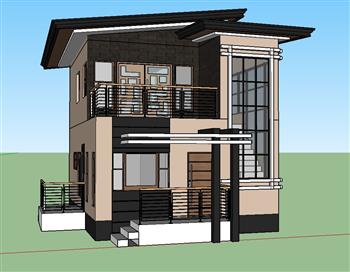 两层别墅住宅SU模型
