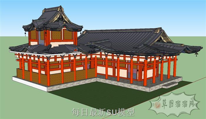 日式古建筑SU模型