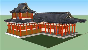 日式古建筑SU模型