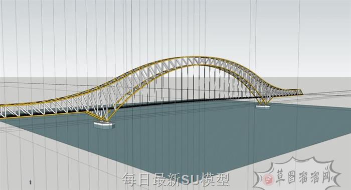 大桥桥梁建筑SU模型