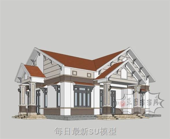 泰式建筑别墅SU模型