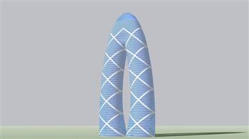 A型创意建筑SU模型